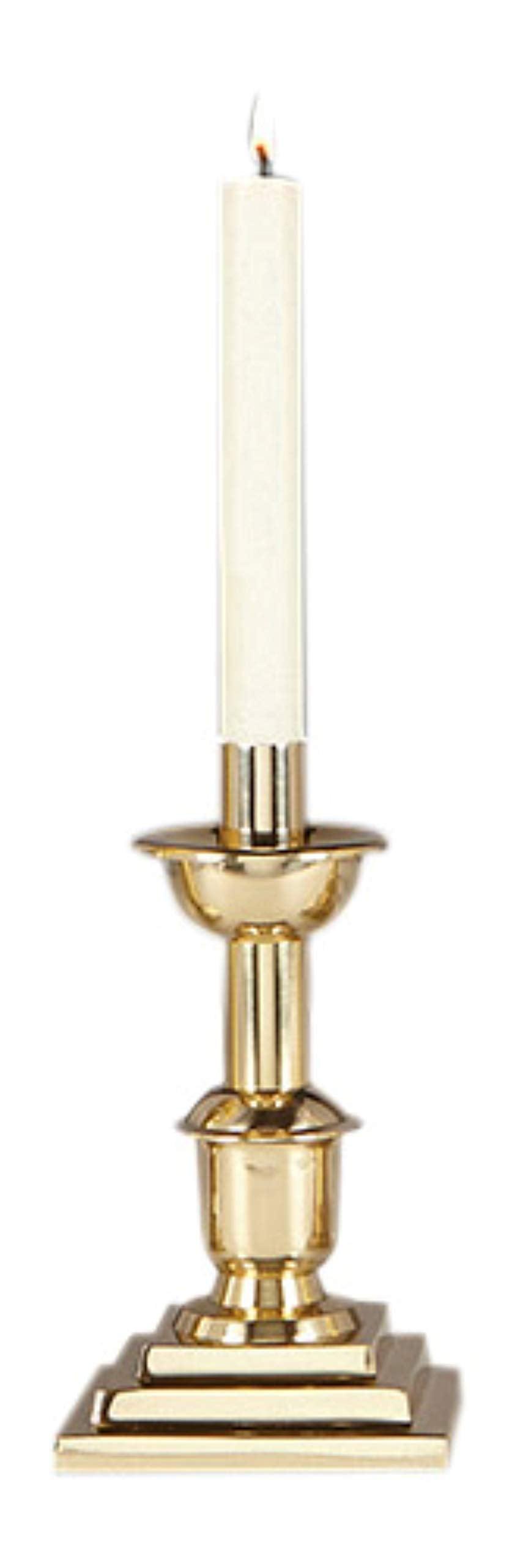 Gold Brass 7.5 Inch Classic Altar Candlestick Holders, Set of 2