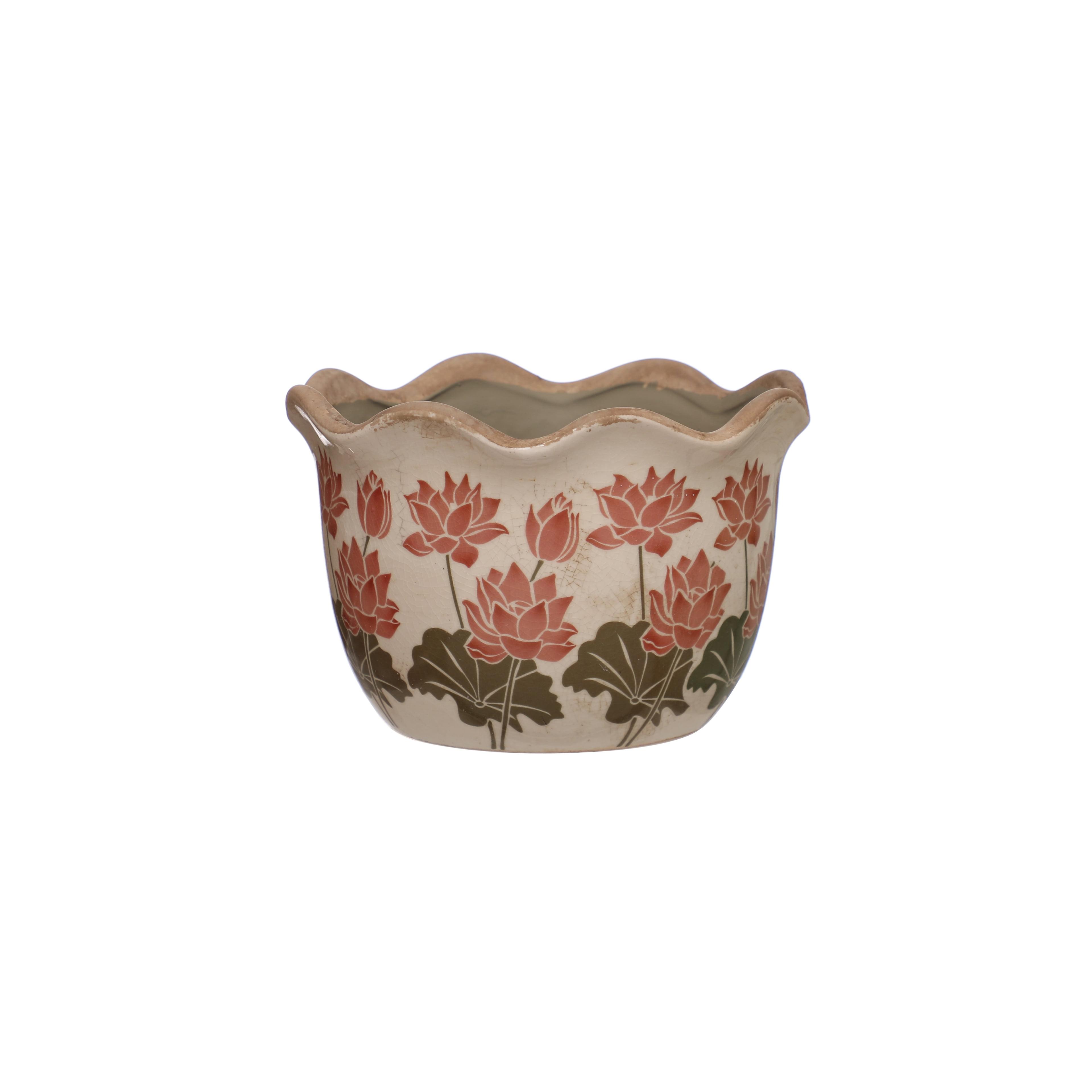 7" Large Lotus Ceramic Planter by Ashland® - Spring Home Decor