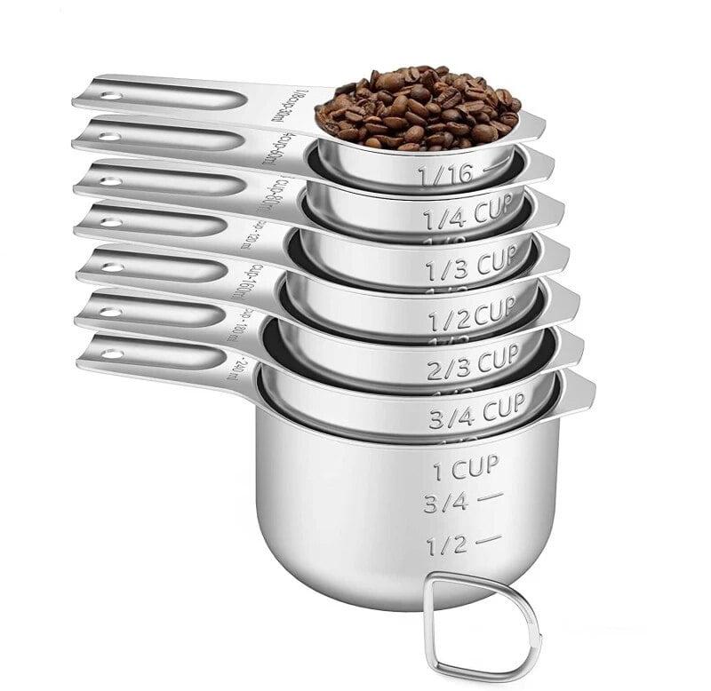 7-Piece Stainless Steel Nesting Measuring Cups Set