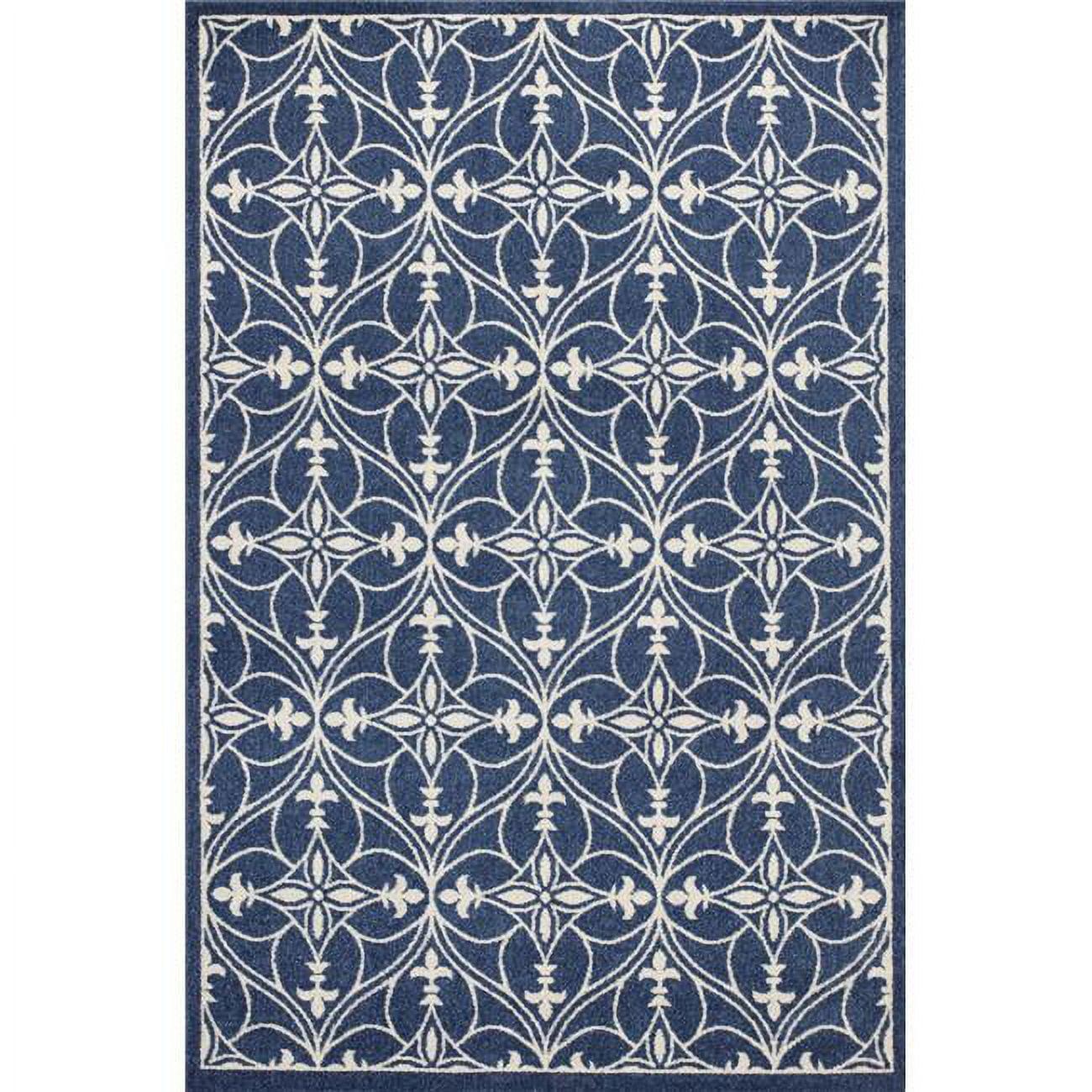 Reversible Denim Blue 45"x23" Synthetic Accent Rug