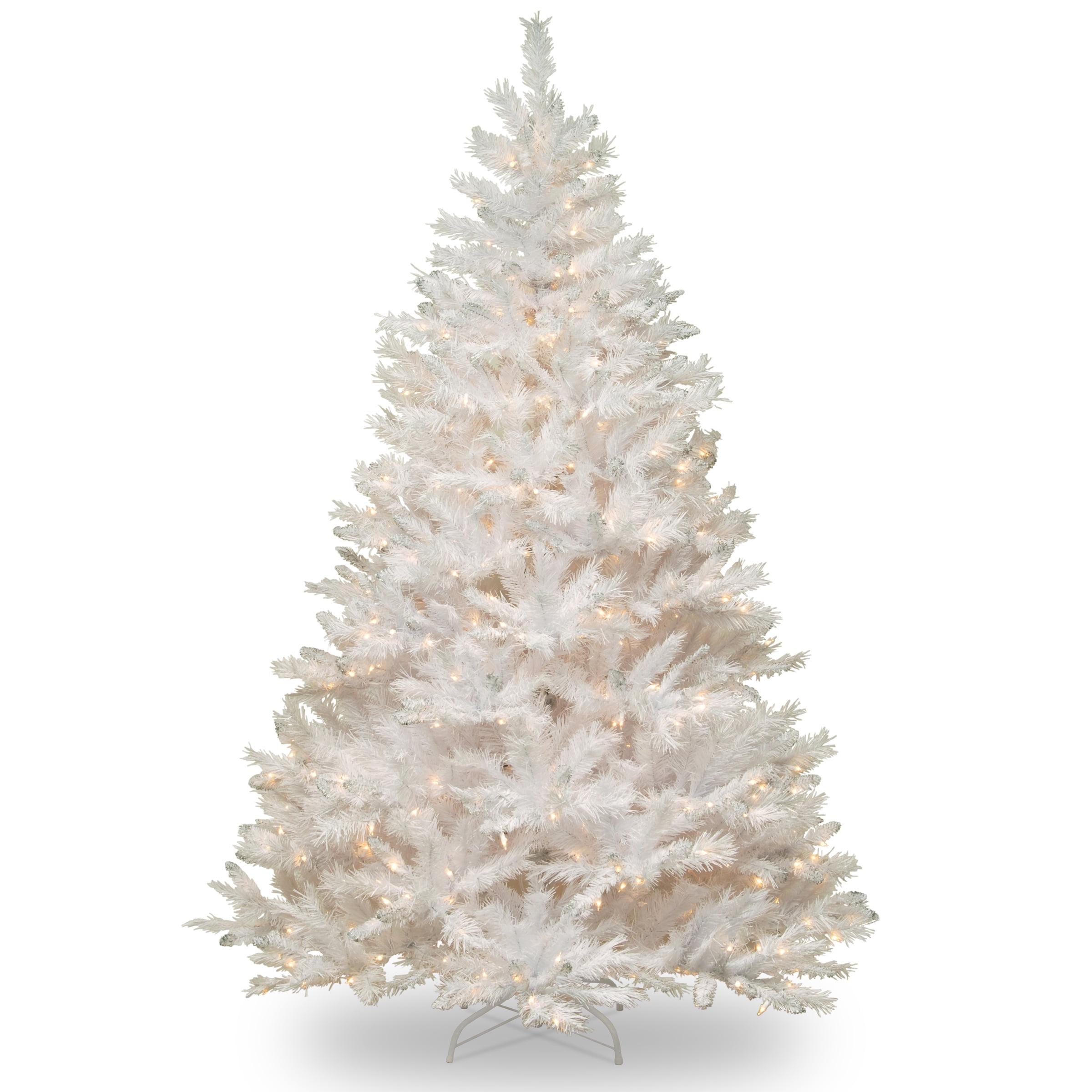 7-Foot White Pine Artificial Christmas Tree with Clear Lights