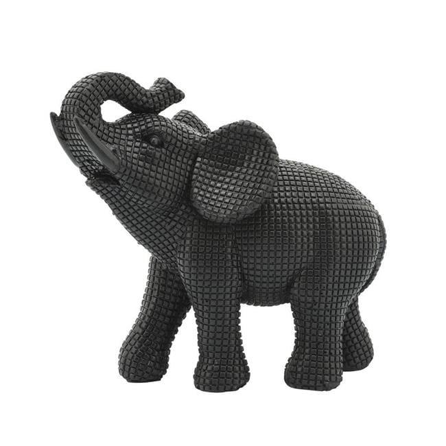 Sagebrook Home 7" Elephant Sculpture - Decorative Polyresin Elephant Statue For Home Decor - Table Accent, Desktop Figurine