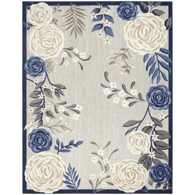 Nourison Aloha Contemporary Floral Border Outdoor Rug