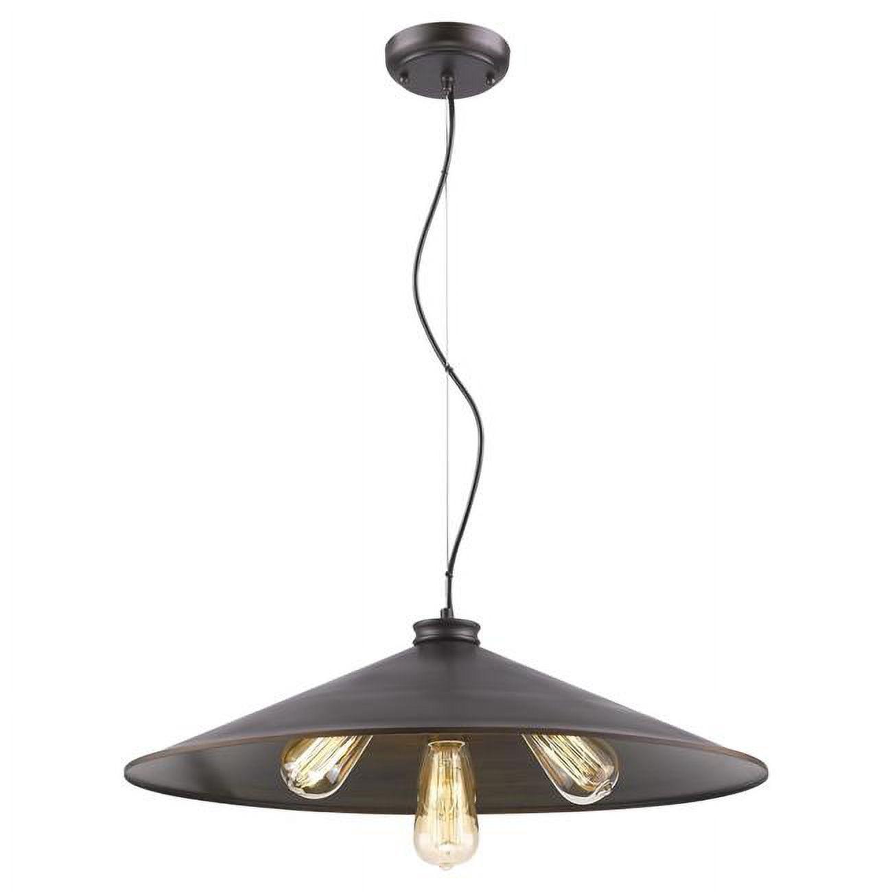 Alcove Classic 4-Light Globe Pendant in Oil-Rubbed Bronze with Brass Interior