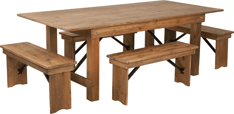 Flash Furniture HERCULES Series Folding Farm Table and Four Bench Set & Reviews | Wayfair