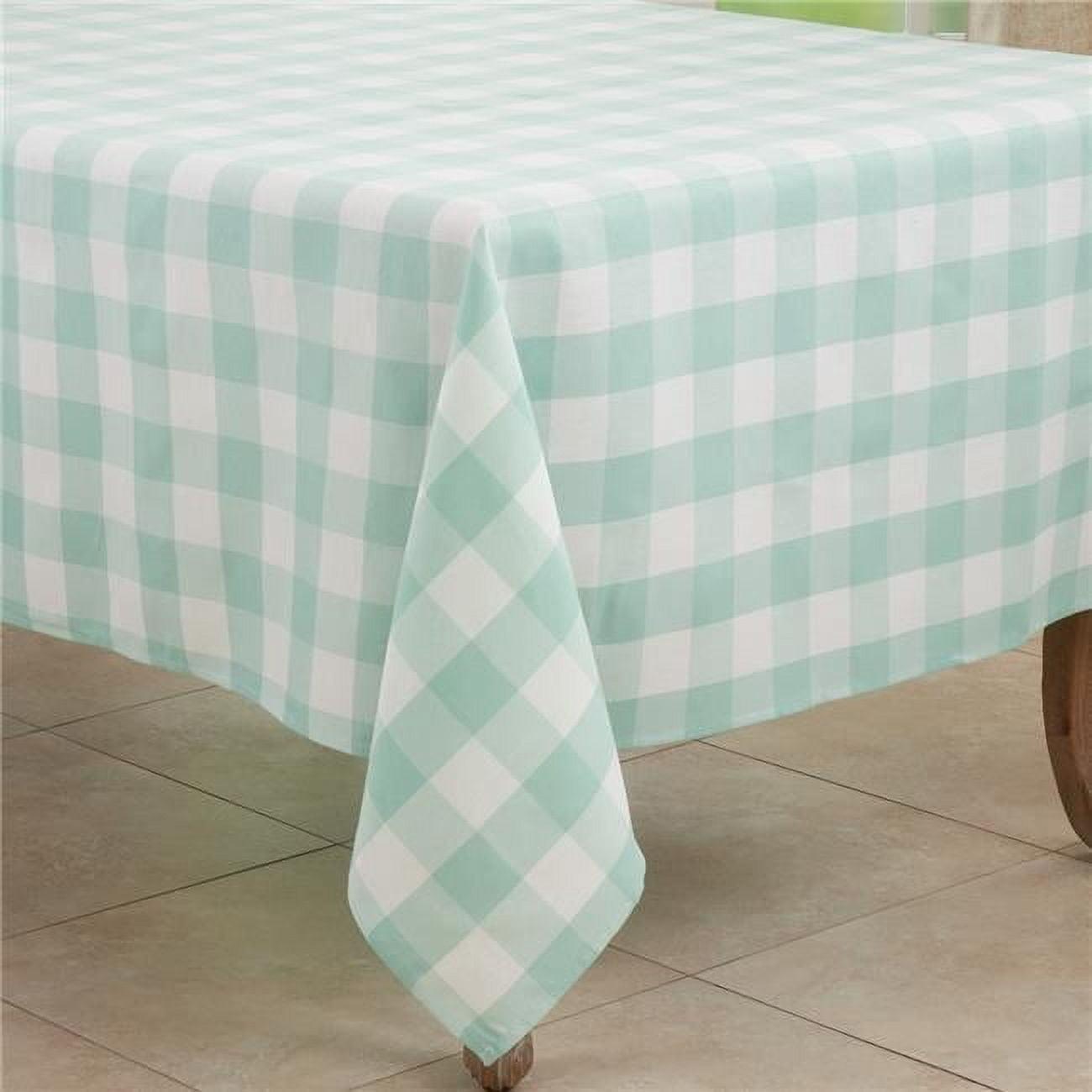 Saro Lifestyle Buffalo Plaid Cotton Blend Tablecloth, Green, 70" x 70"