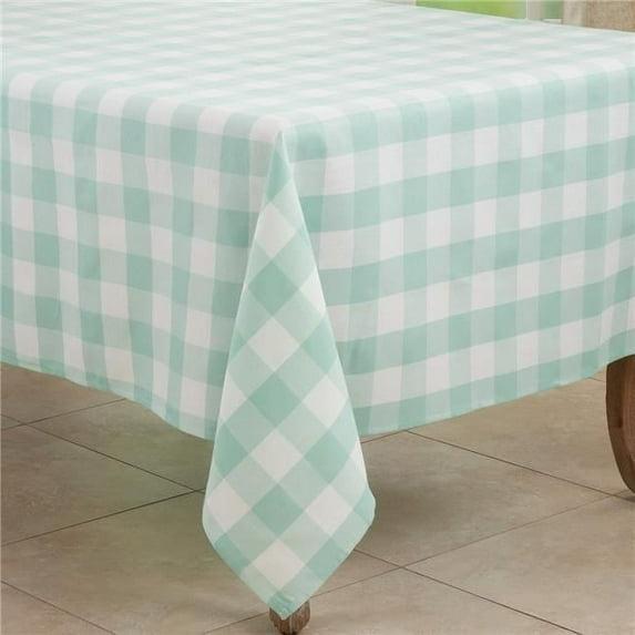 Saro Lifestyle Buffalo Plaid Cotton Blend Tablecloth, Green, 70" x 70"