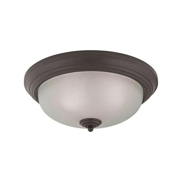 7023FM/10-Thomas Lighting-Huntington - Three Light Flush Mount-Oil Rubbed Bronze Finish