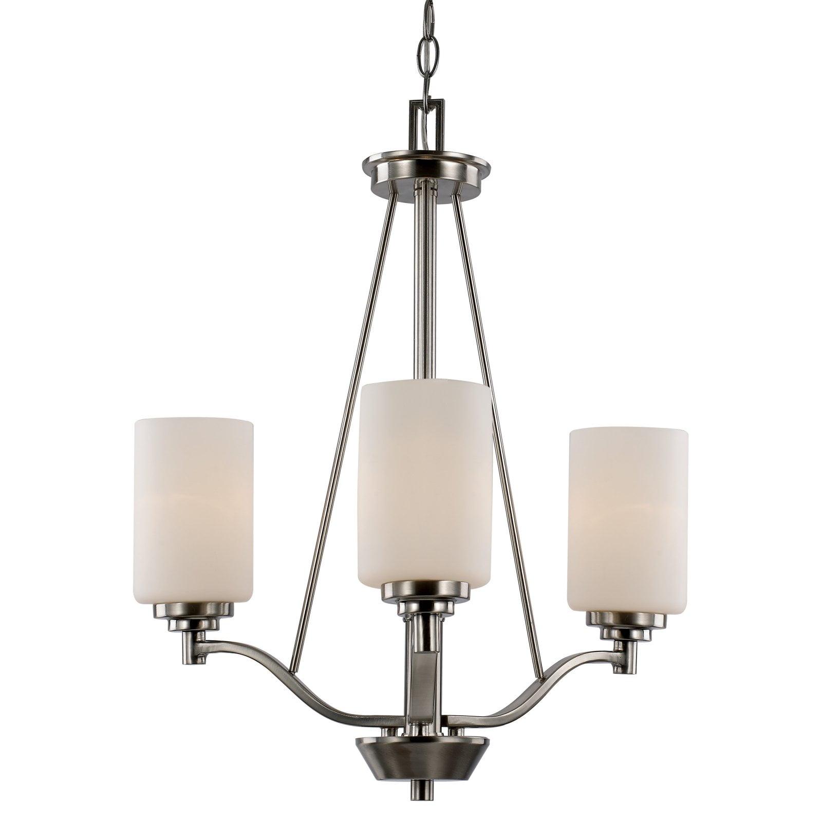 Mod Pod Brushed Nickel 20.5" Chandelier with White Frost Candle Shades