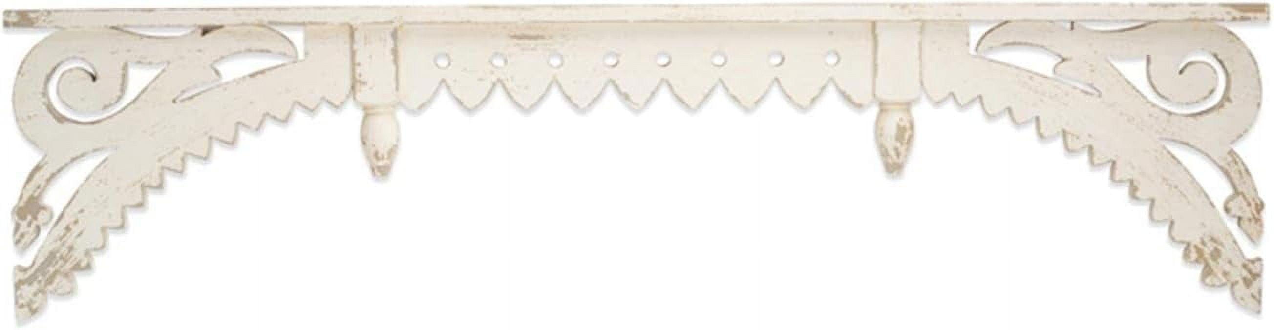 Antique White Distressed Wood 49" Floating Wall Shelf