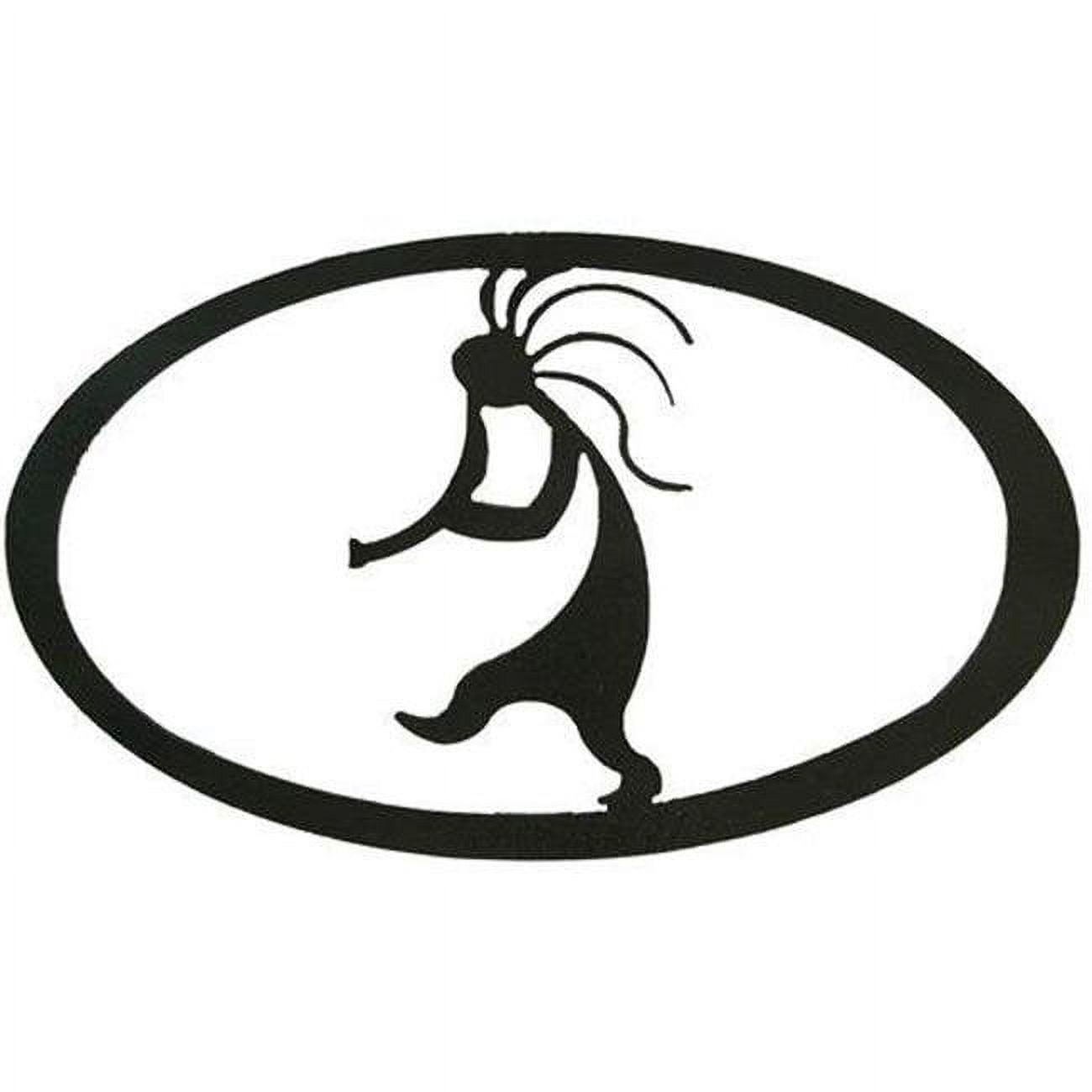 Hammered Black Oval Metal Kokopelli Wall Art