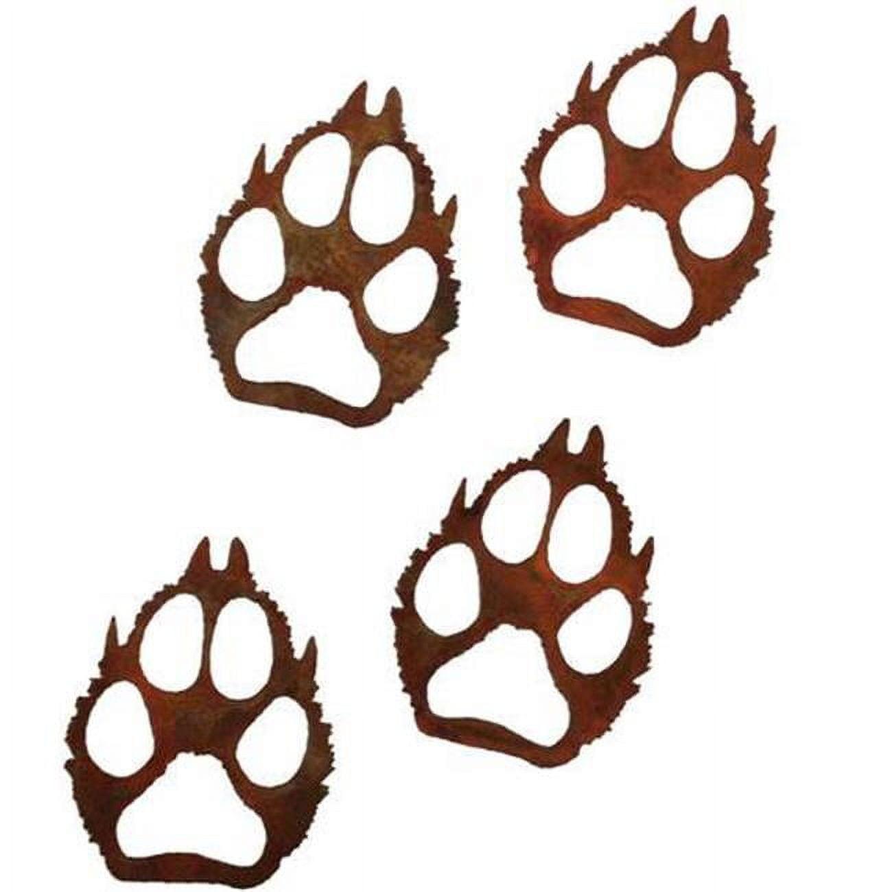 7055 Inc Wolf Paw Prints Wall D cor (Set of 4)