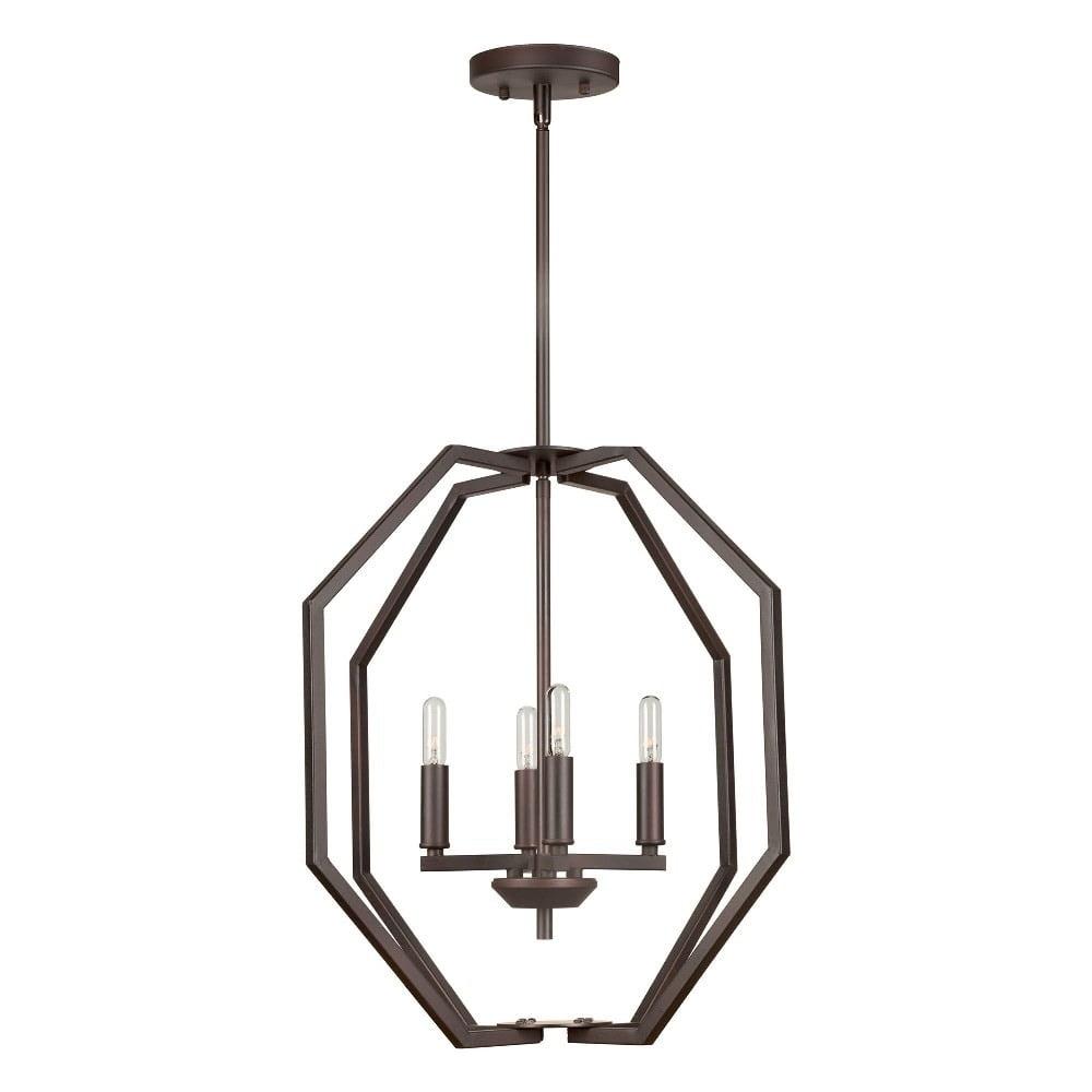 Aubrey Antique Bronze 18" Steel Foyer Pendant Light