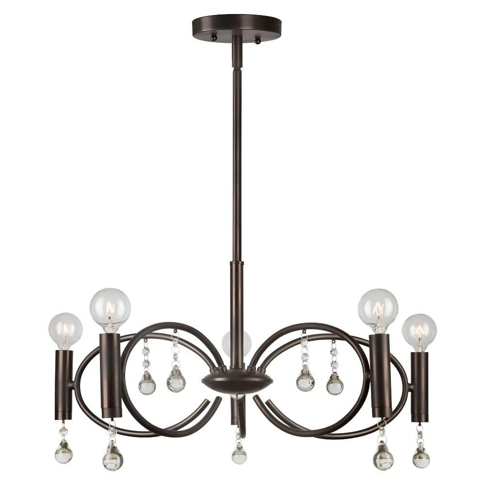 Falco Antique Bronze Crystal 5-Light Chandelier