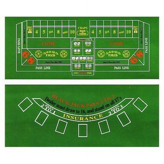 72" Craps & Blackjack Casino Activity Game Felt Layout Cloth