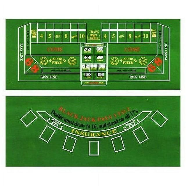 72" Craps & Blackjack Casino Activity Game Felt Layout Cloth