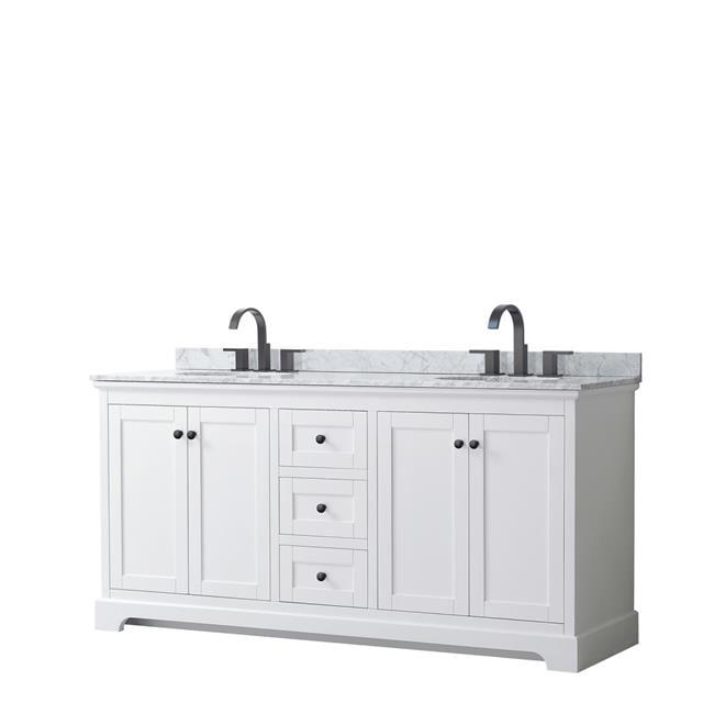 Avery 72'' Double Bathroom Vanity with Marble Top