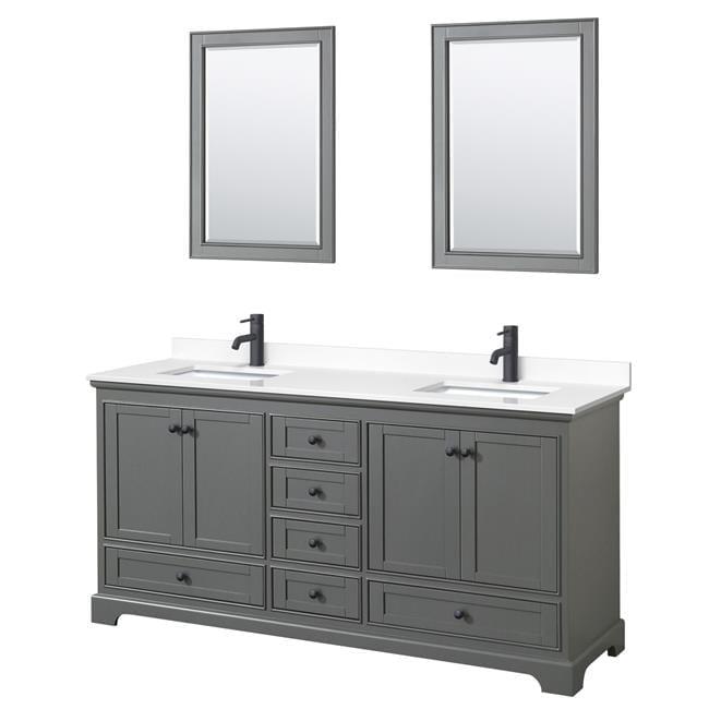 Wyndham Collection Deborah 72'' Double Bathroom Vanity with Marble Top