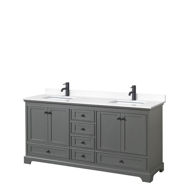 Deborah 72'' Double Bathroom Vanity with Marble Top