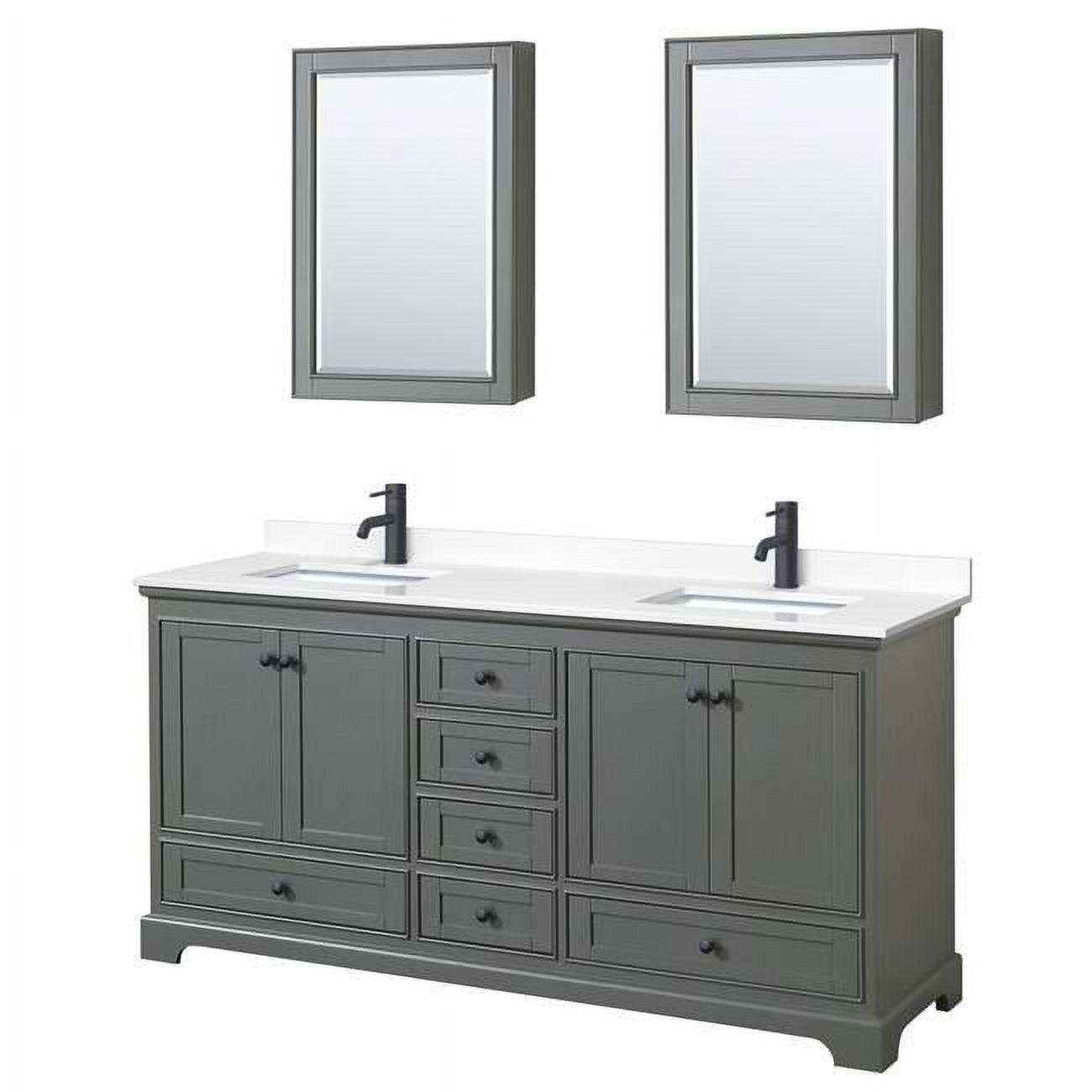 Deborah 72'' Double Bathroom Vanity with Marble Top