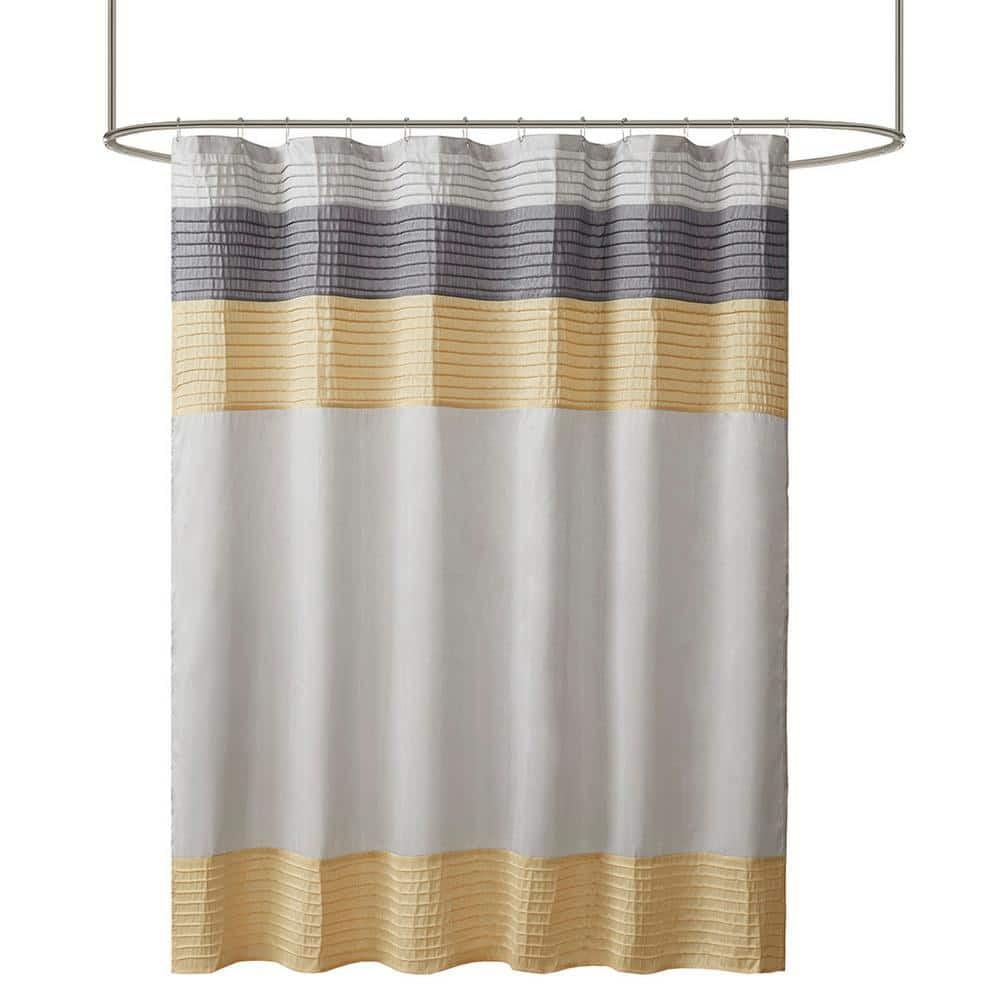 Amherst Striped Faux Silk Shower Curtain