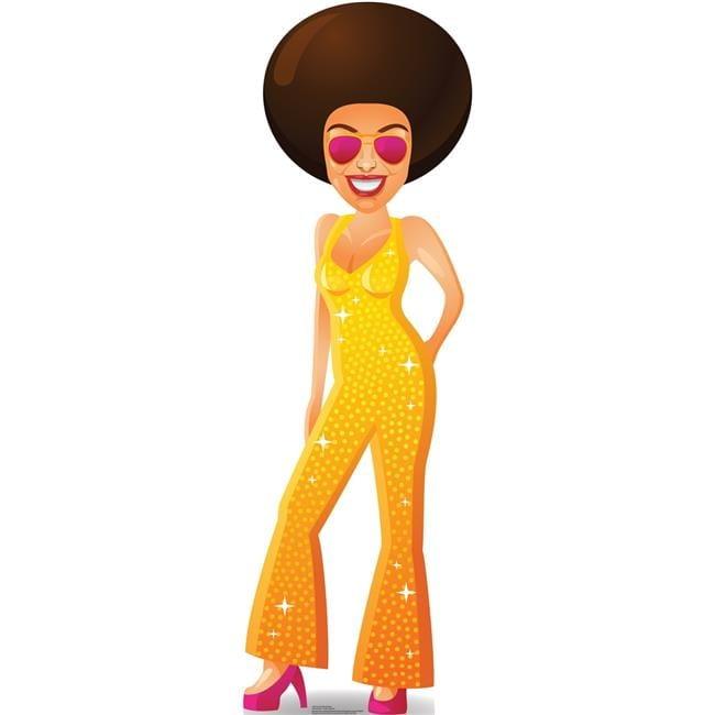 72'' Yellow Disco Dancer Cardboard Standup