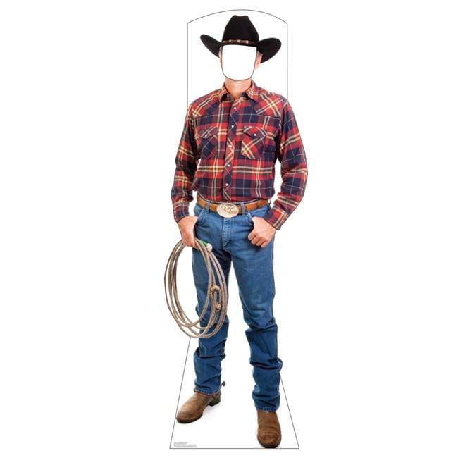 Life-Size Cowboy with Rope Cardboard Stand-in