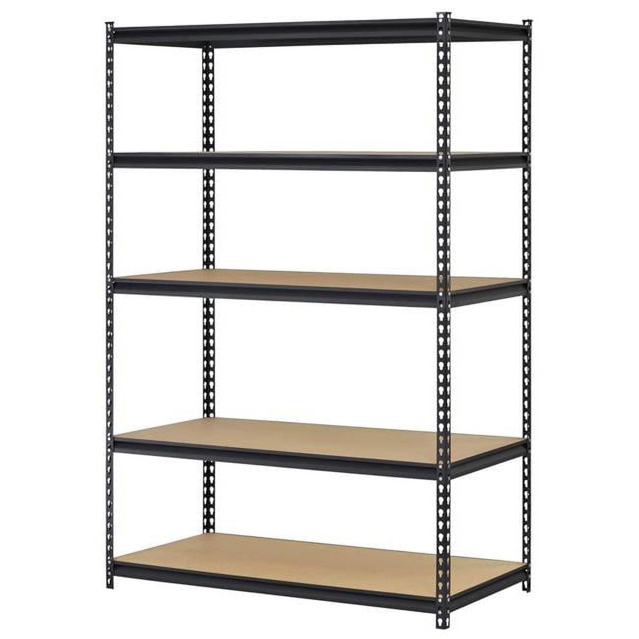 Edsal 72" Heavy-Duty Black Steel 5-Shelf Garage Shelving Unit