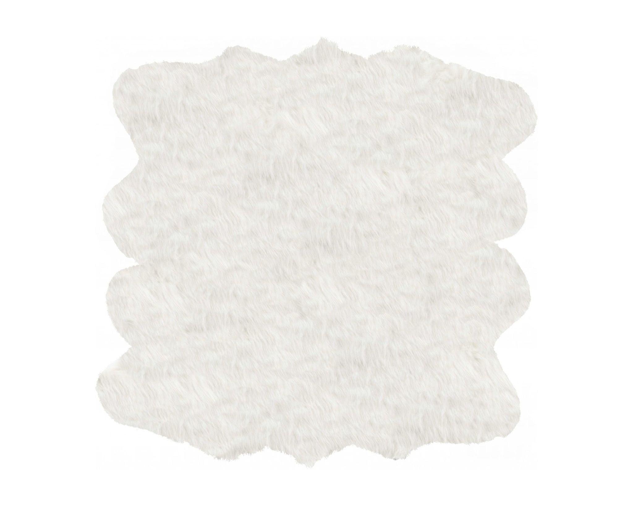 72" x 72" x 1.5" Off White Octo Faux Sheepskin - Area Rug