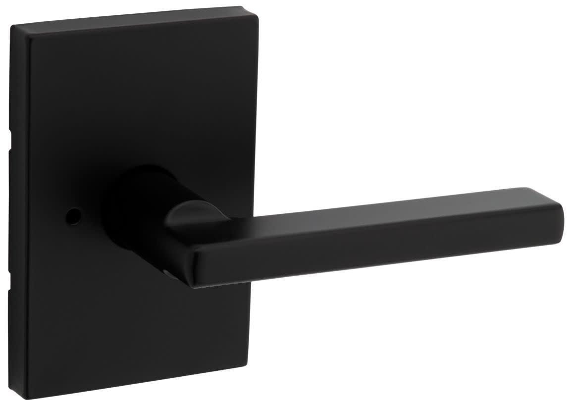 Matte Black Metal Privacy Door Lever Handle