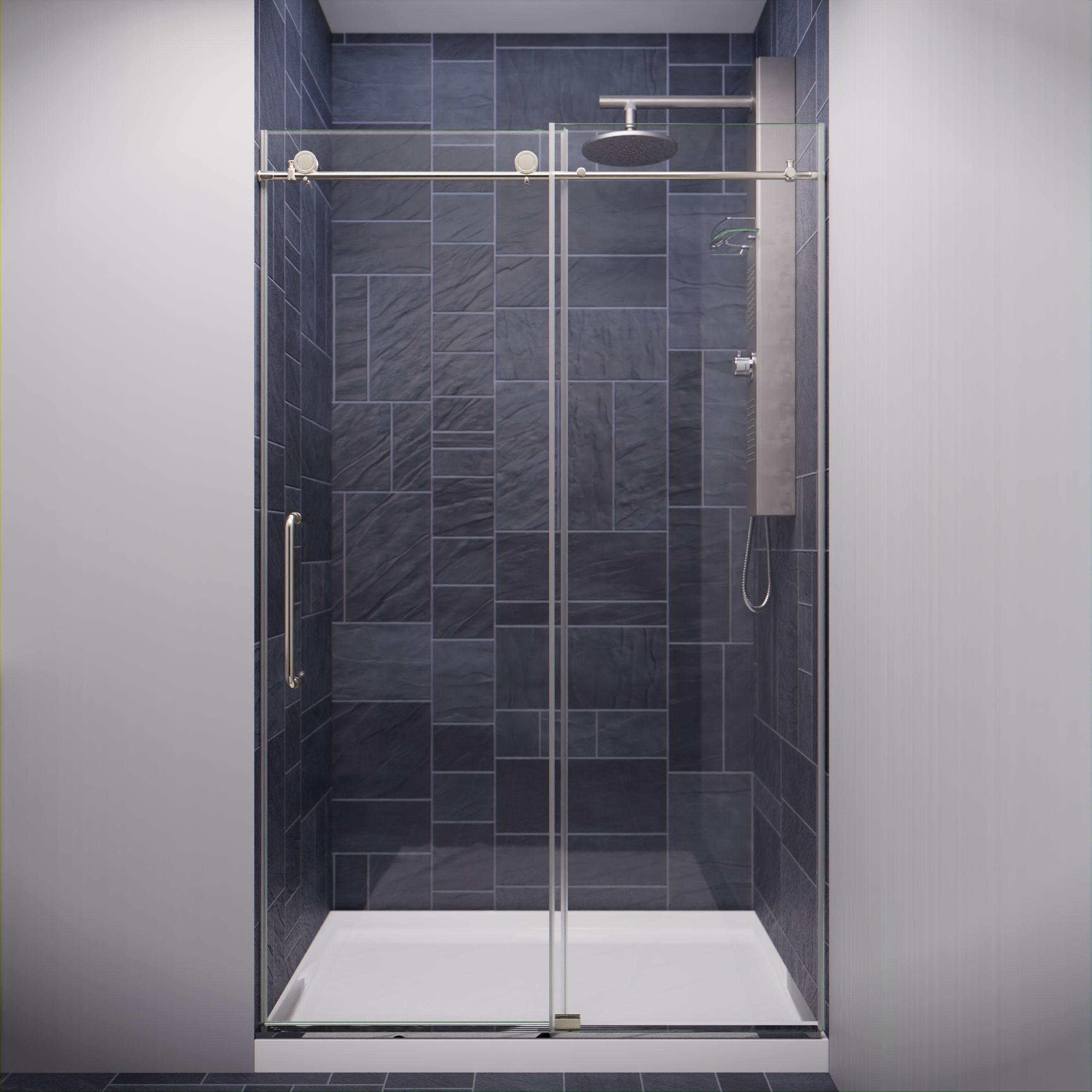 Madam Series 48" W x 76" H Single Sliding Semi-Frameless Shower Door