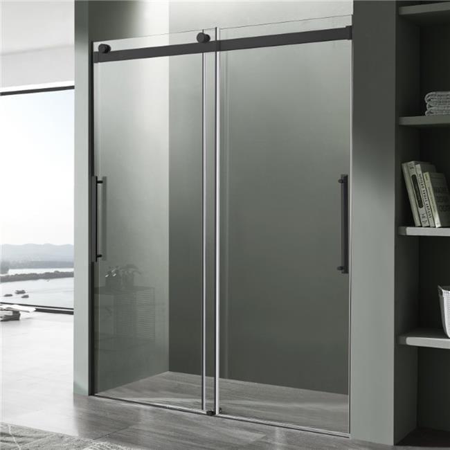 ANZZI SD-FRLS05901MB Stellar 48" W x 76" H Double Sliding Frameless Shower Door