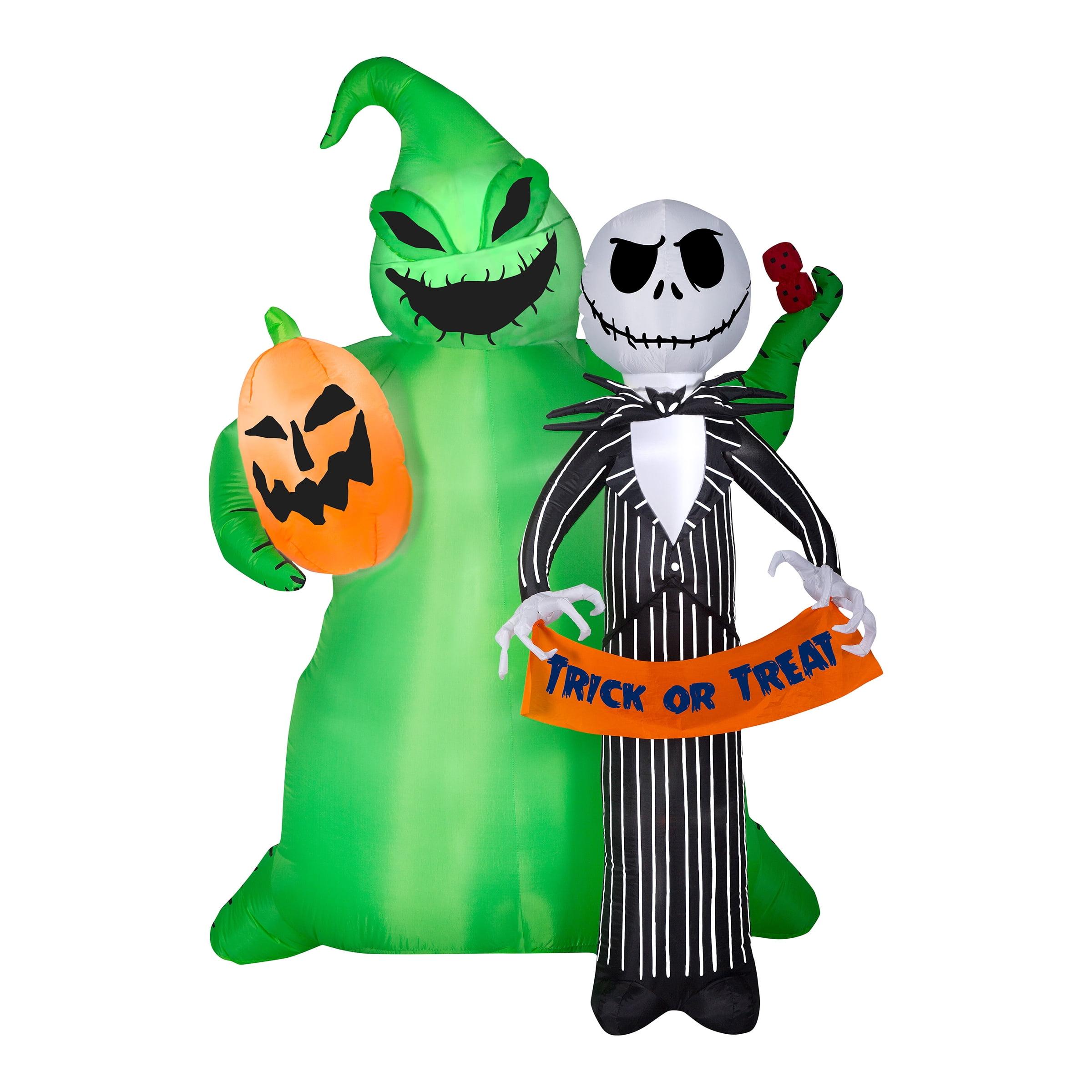 78" Green and Black Inflatable Jack Skellington and Oogie Boogie