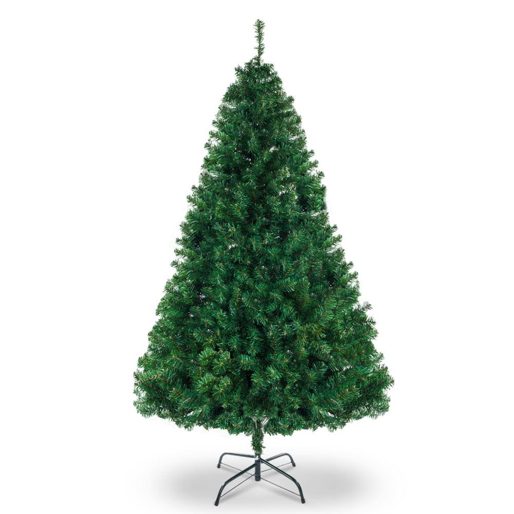 7-Foot Green PVC Full Unlit Christmas Tree with Metal Stand