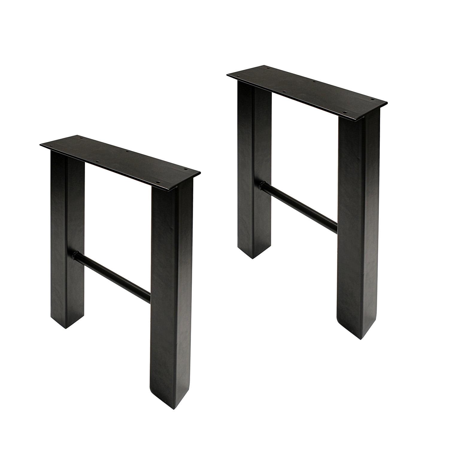 7Penn Industrial Metal Outdoor Table Legs in Black 2pk - 16 Inch Steel Legs