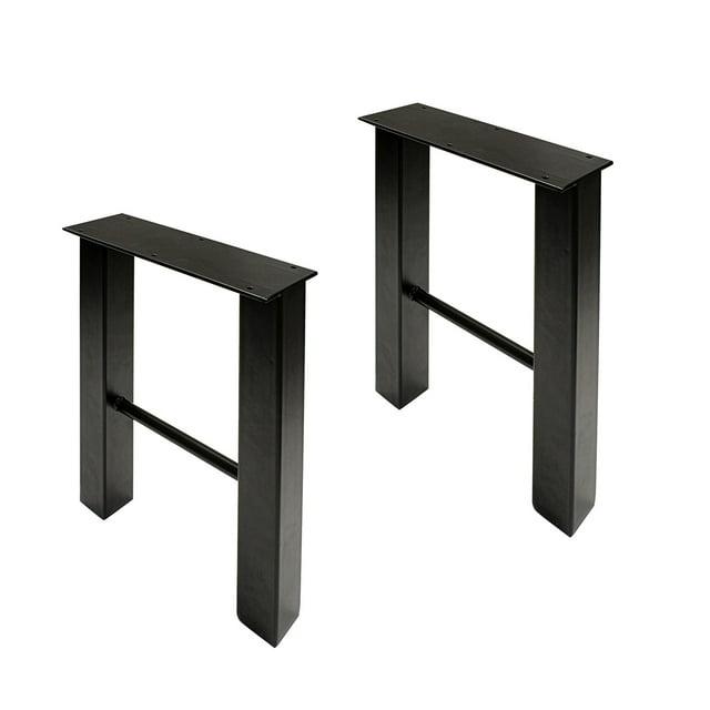 7Penn Industrial Metal Outdoor Table Legs in Black 2pk - 16 Inch Steel Legs