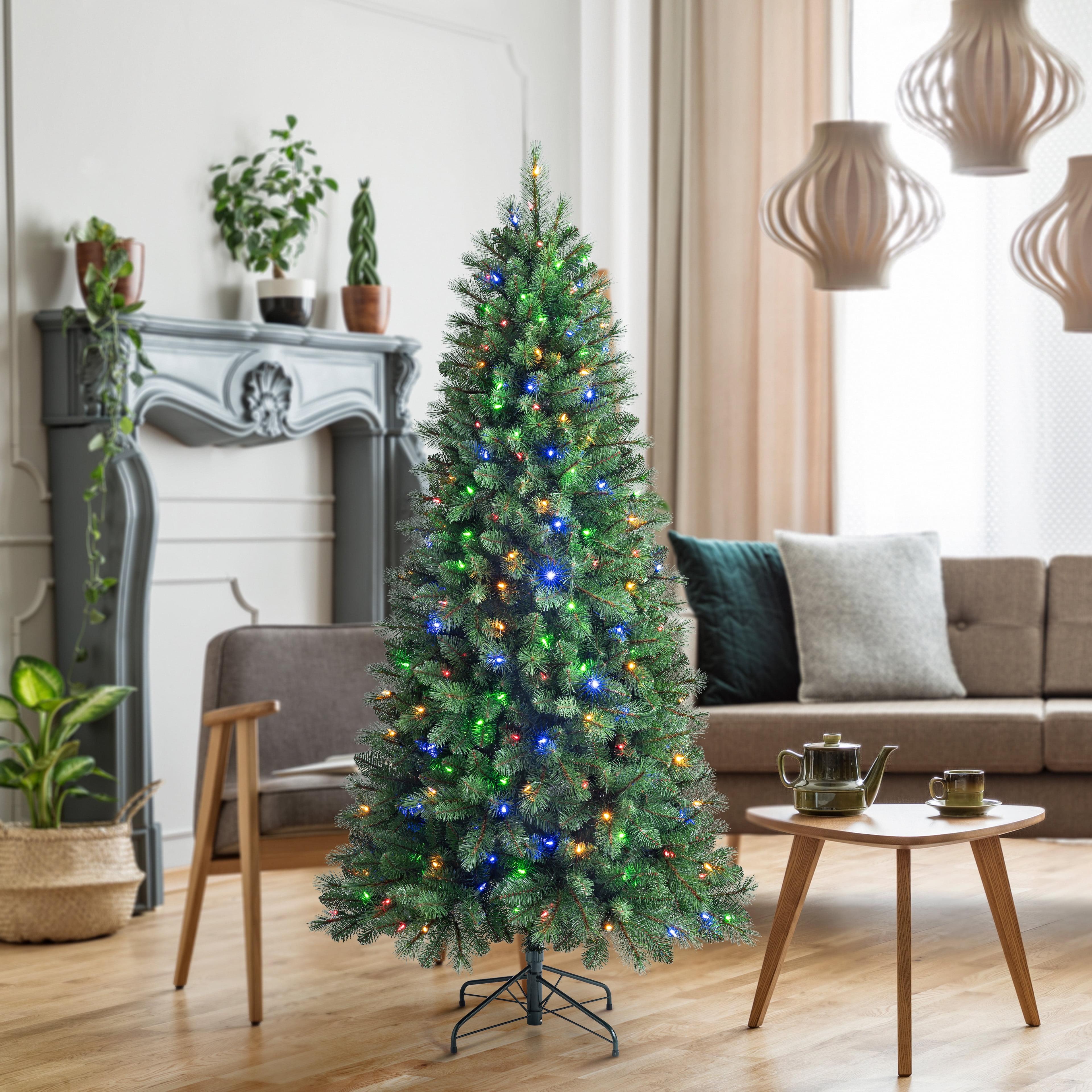 7ft. Pre-Lit Hudson Pine Artificial Christmas Tree, Color Changing LED Lights by Ashland® - Christmas Home Decor