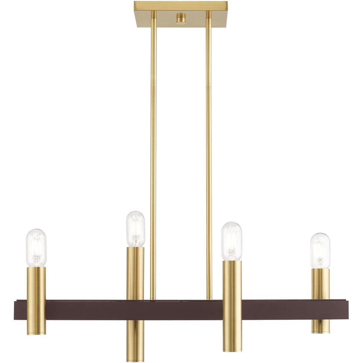 Livex Lighting Helsinki 4 - Light Chandelier in  Satin Brass/Bronze