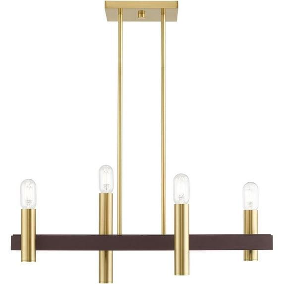 Livex Lighting Helsinki 4 - Light Chandelier in  Satin Brass/Bronze