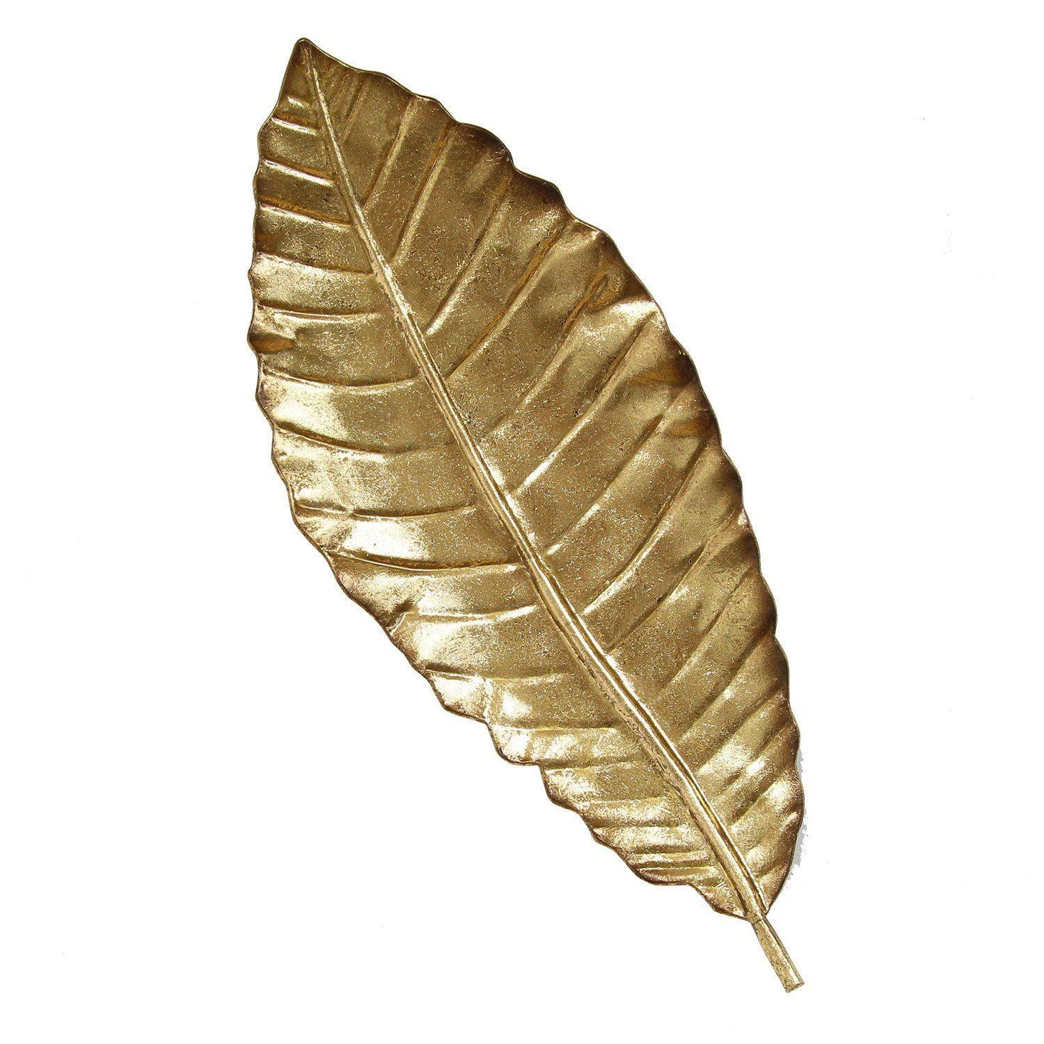 Handcrafted Gold Iron Leaf Wall Decor