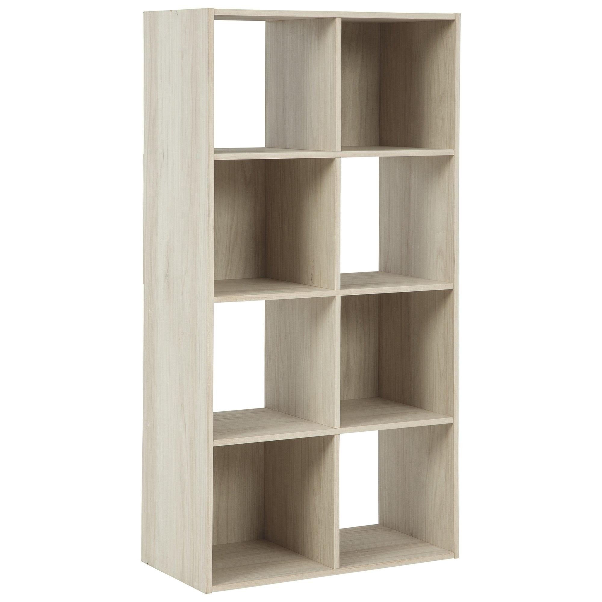 Natural Brown Solid Wood 8-Cube Organizer with Grain Details