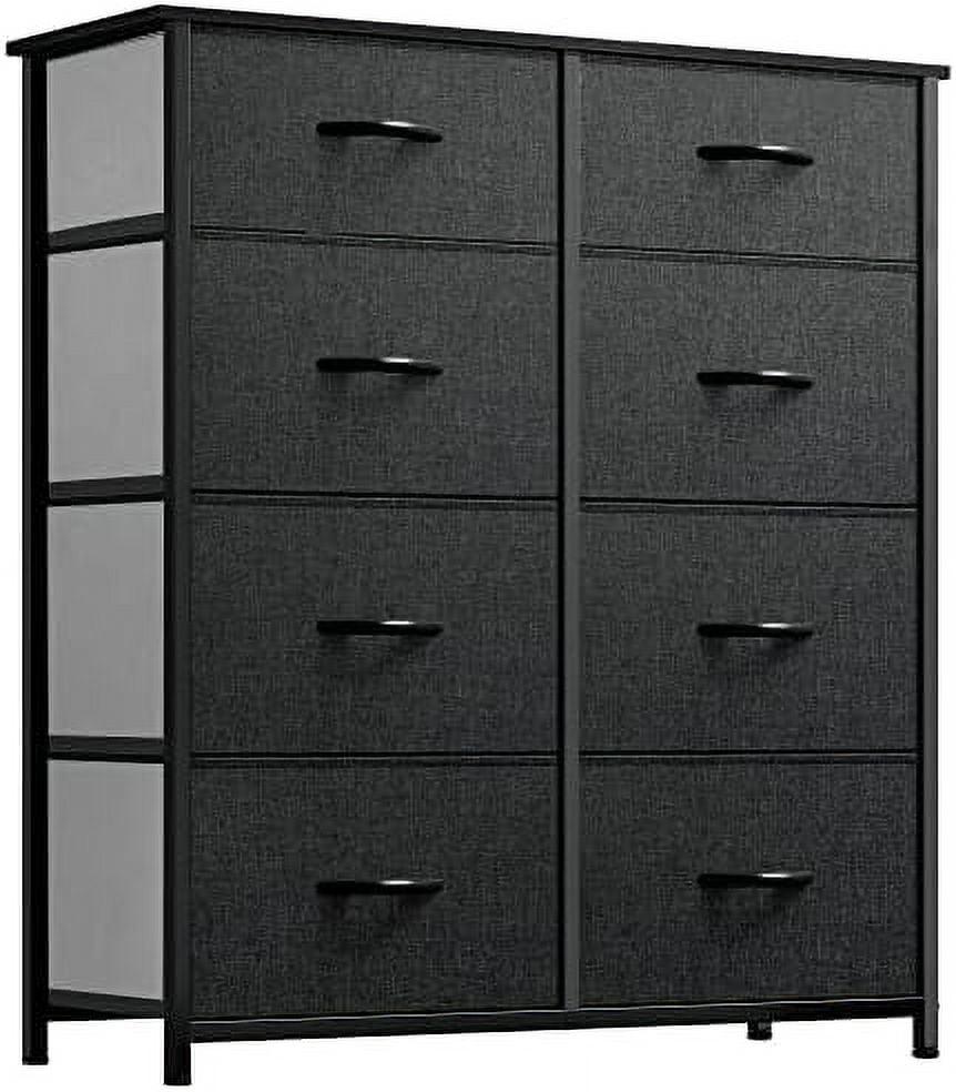 YINTATECH Storage Tower Unit with 8 Drawers - Fabric Dresser with Large Capacity, Organizer Unit for Bedroom, Living Room & Closets - Sturdy Steel Frame, Wooden Top & Easy Pull Fabric Bins (Graphite)