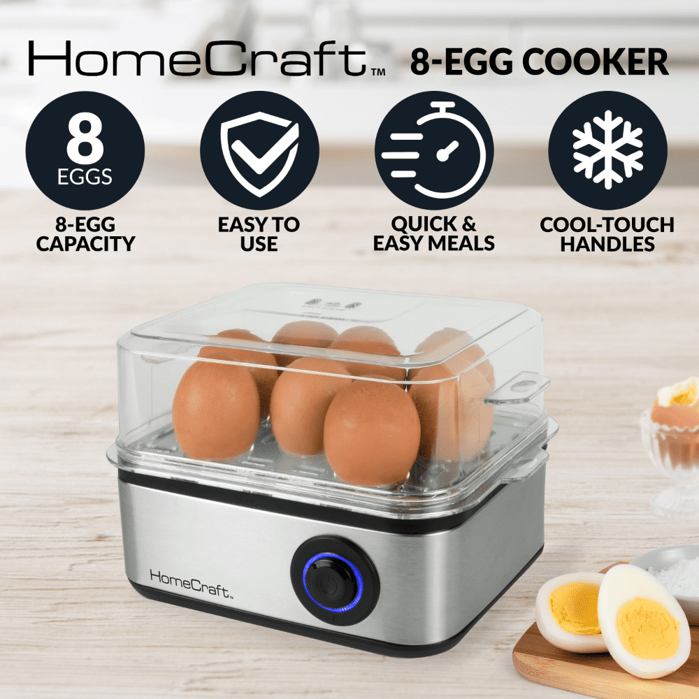 Stainless Steel 8-Egg Cooker with Buzzer