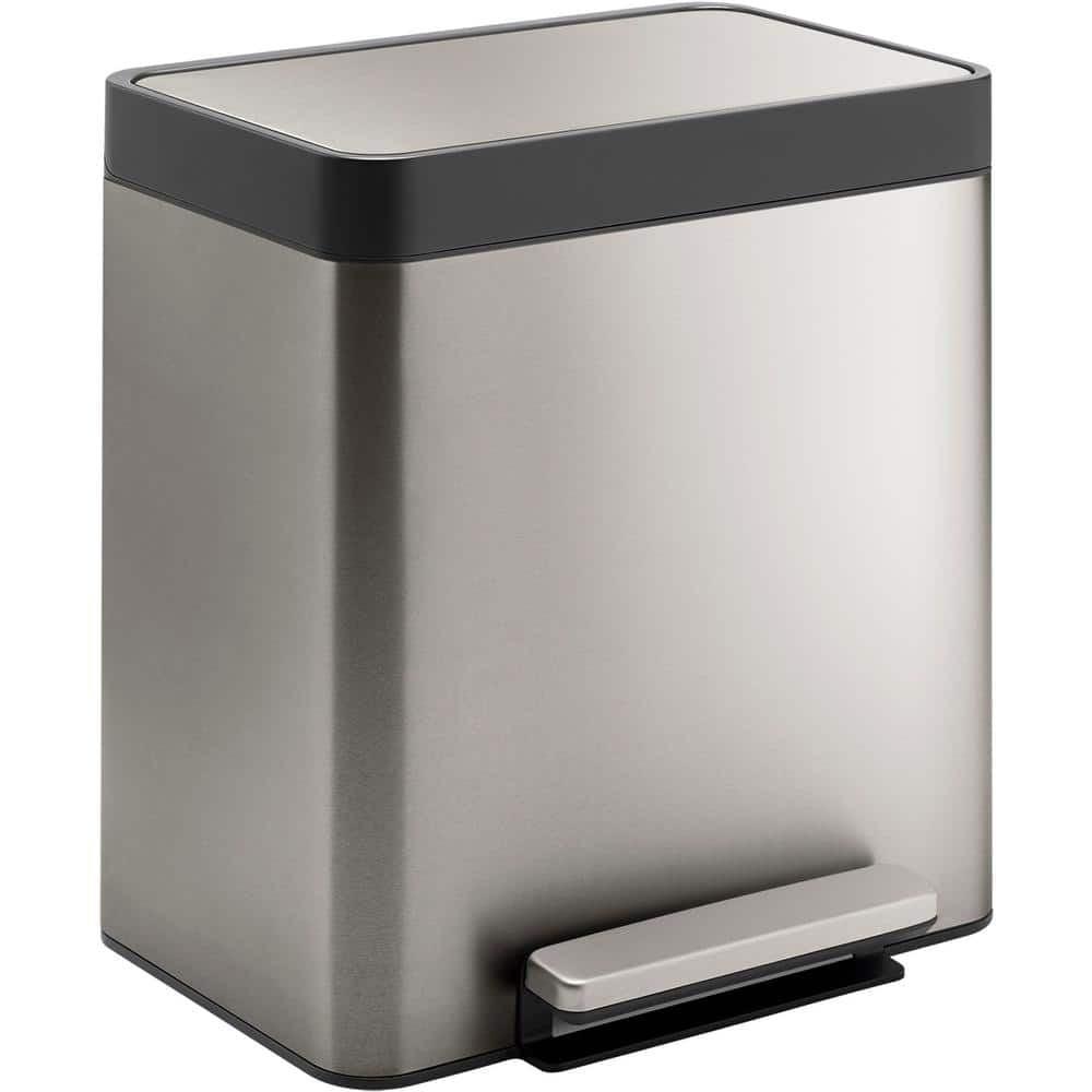 8-Gallon Compact Stainless Steel Step Trash Can