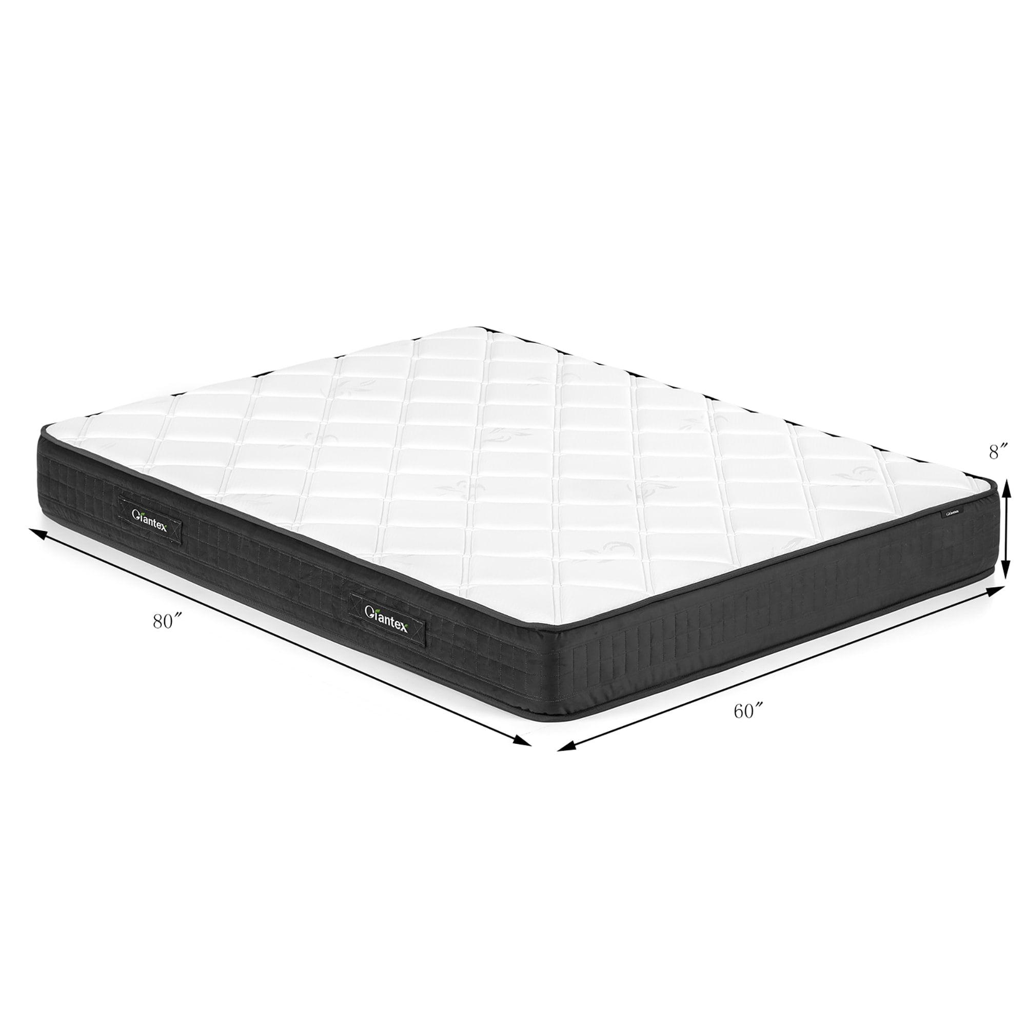 8-Inch Black and White Memory Foam Queen Mattress