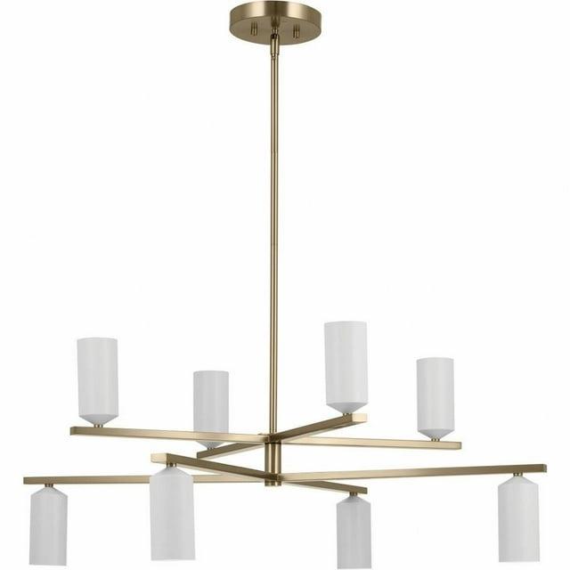 8 - Light Steel Dimmable Tiered Chandelier