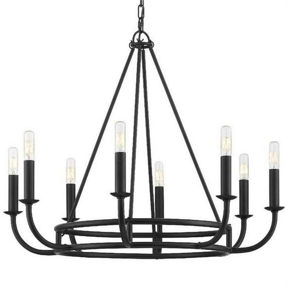 8 Light Chandelier-Matte Black Finish Bailey Street Home 49-Bel-4173355