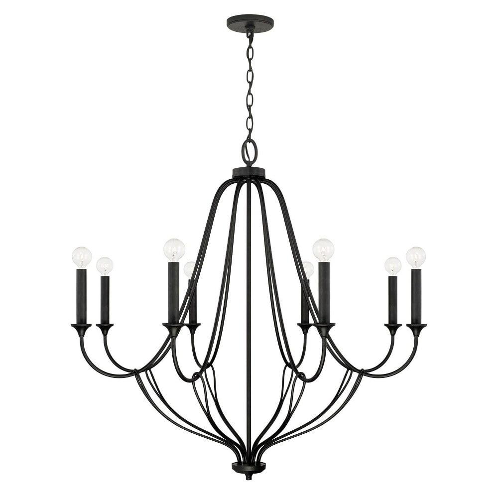 Bentley Black Iron 8-Light Empire Chandelier with Artistic Loops