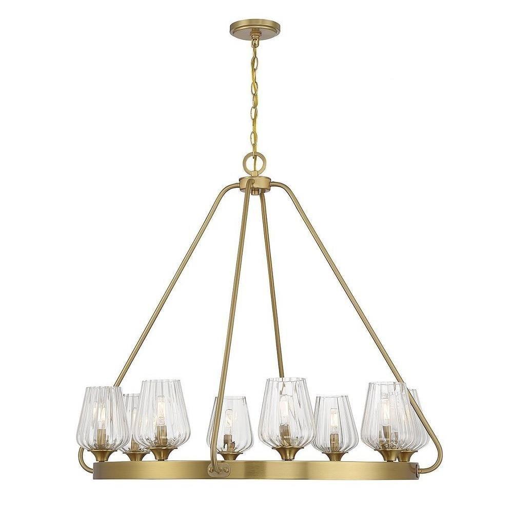 Savoy House Carlton 8 - Light Chandelier in  Warm Brass