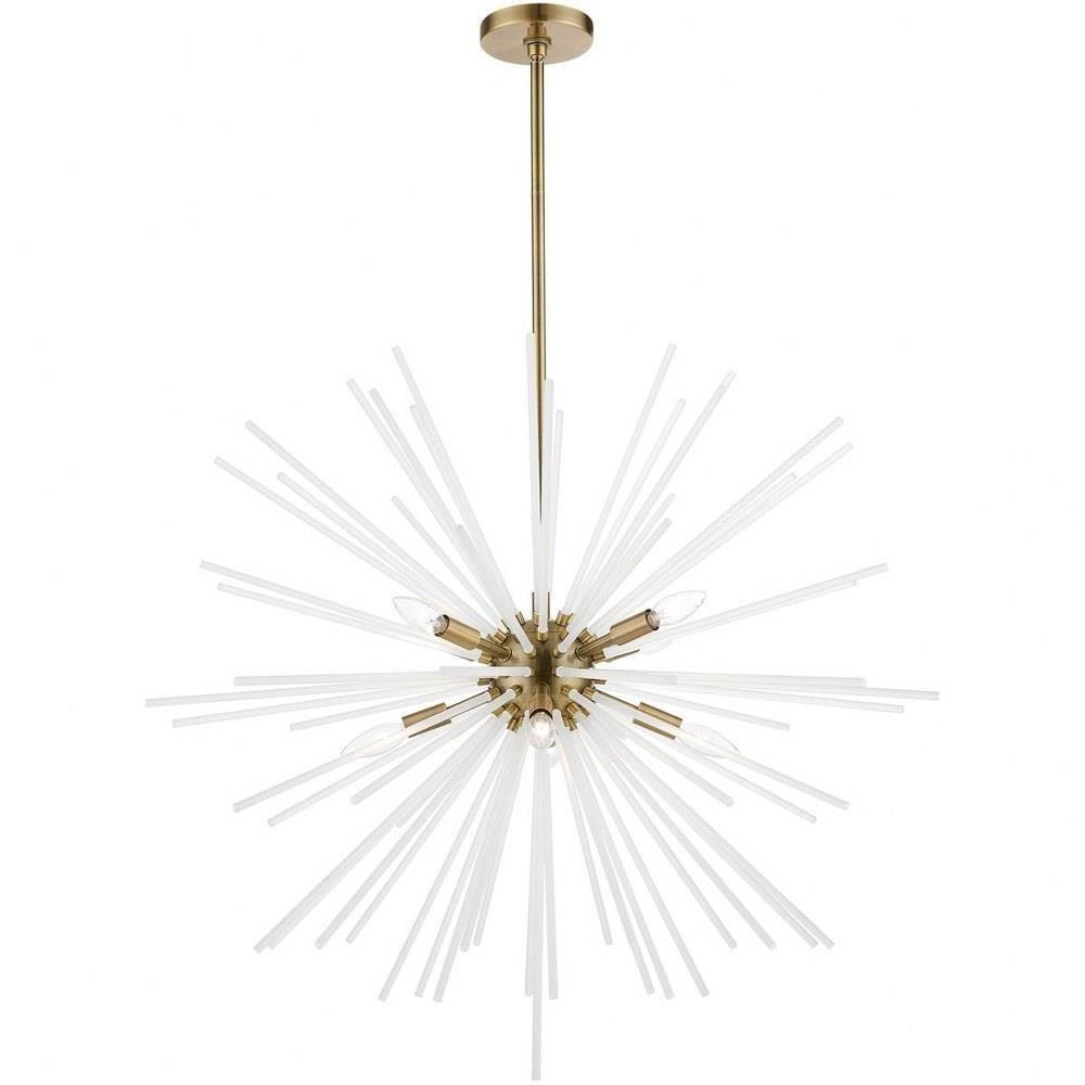 Livex Lighting Uptown 8 - Light Chandelier in  Antique Brass